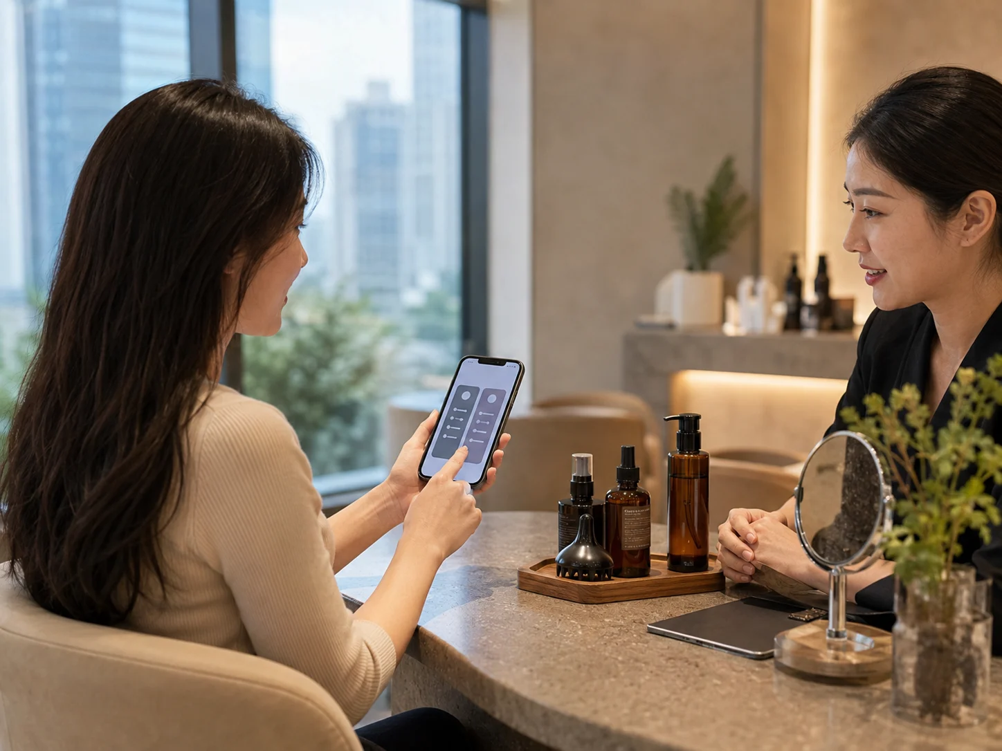 发根养护适合按次体验还是连续观察配图：手机上对比按次项目和三次卡，先确认不强制办卡，好青丝园岭店防脱固发服务示意